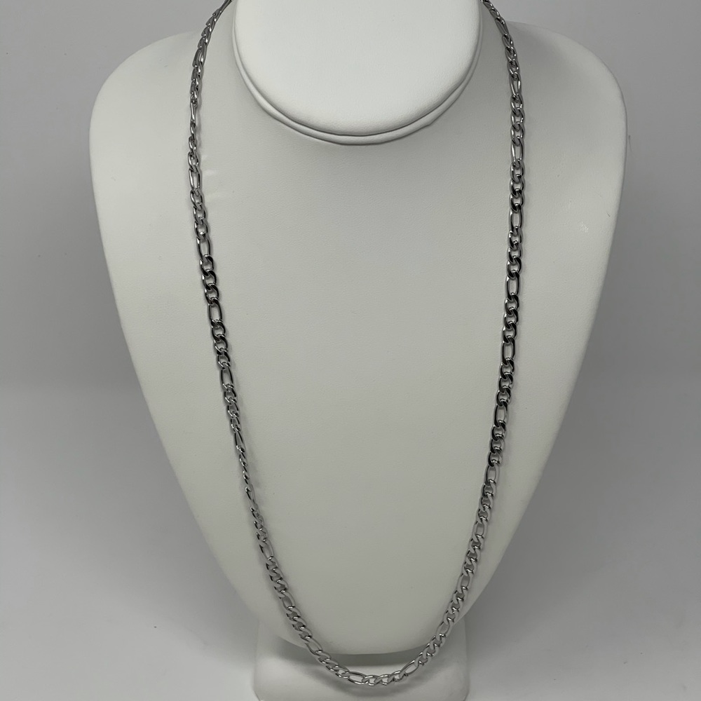 🎉HP🎉Men’s 5mm Stainless Steel Figaro Link Chain - Picture 7 of 7